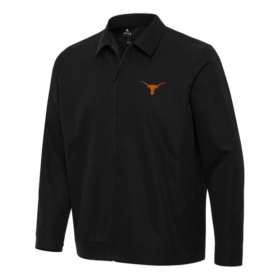 Men's Antigua Black Texas Longhorns Pivot Full-Zip Jacket