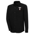thumbnail image 1 of Men's Antigua  Black Texas Rangers Steamer Button-Up Shacket, 1 of 1