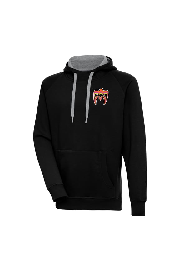 Men's Antigua Black The Ultimate Warrior Victory Pullover Hoodie