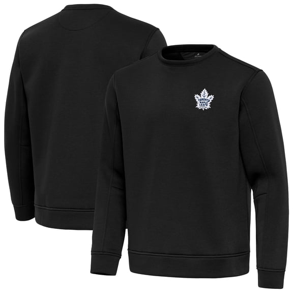 Men's Antigua Black Toronto Maple Leafs Relevant Lightweight Pullover Sweatshirt