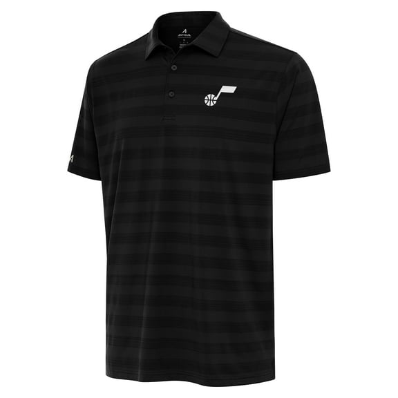 Men's Antigua Black Utah Jazz Tunnel Polo