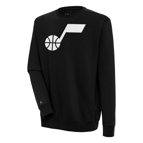 Men's Antigua Black Utah Jazz Victory Pullover Sweatshirt