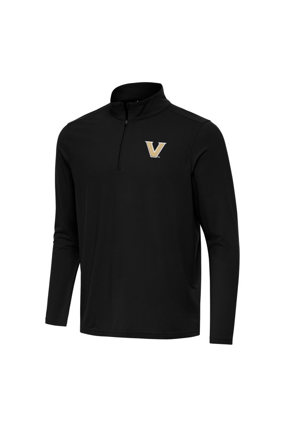 Men's Antigua Black Vanderbilt Commodores Intent Quarter-Zip Top