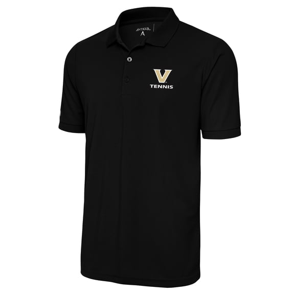 Men's Antigua Black Vanderbilt Commodores Tennis Big & Tall Legacy Pique Polo