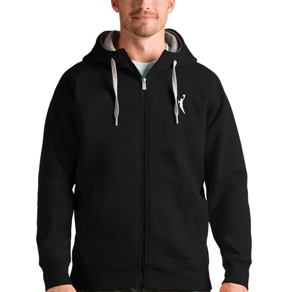 Men's Antigua  Black WNBA Logowoman Victory Full-Zip Hoodie