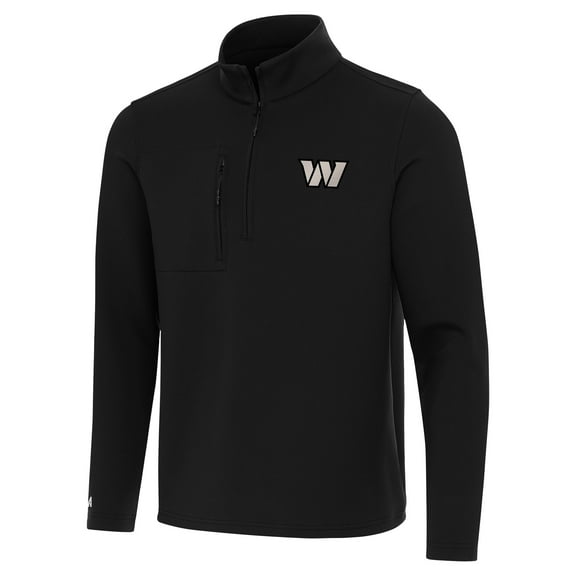 Men's Antigua Black Washington Commanders Insider Quarter-Zip Jacket