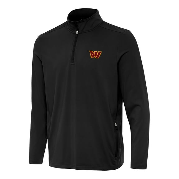 Men's Antigua  Black Washington Commanders Perilous Quarter-Zip Pullover Top