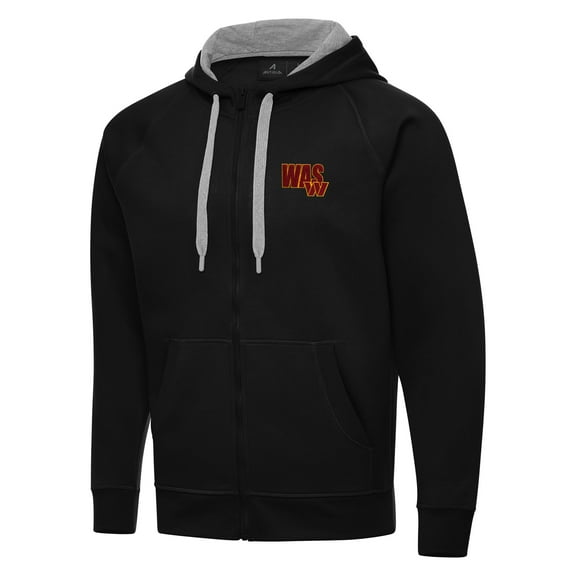 Men's Antigua  Black Washington Commanders Victory Full-Zip Hoodie