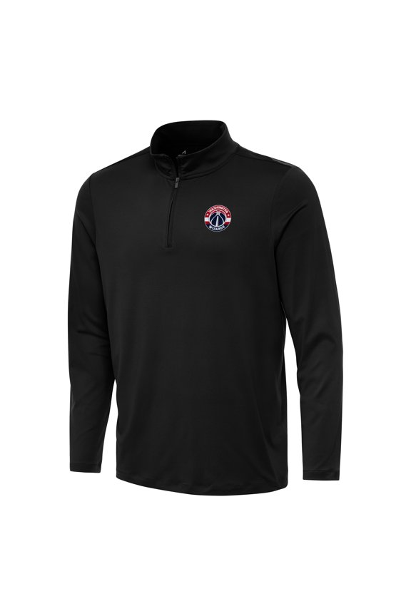 Men's Antigua Black Washington Wizards Reprocess Quarter-Zip Top