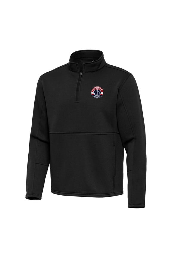 Men's Antigua Black Washington Wizards Twist Quarter-Zip Pullover Top