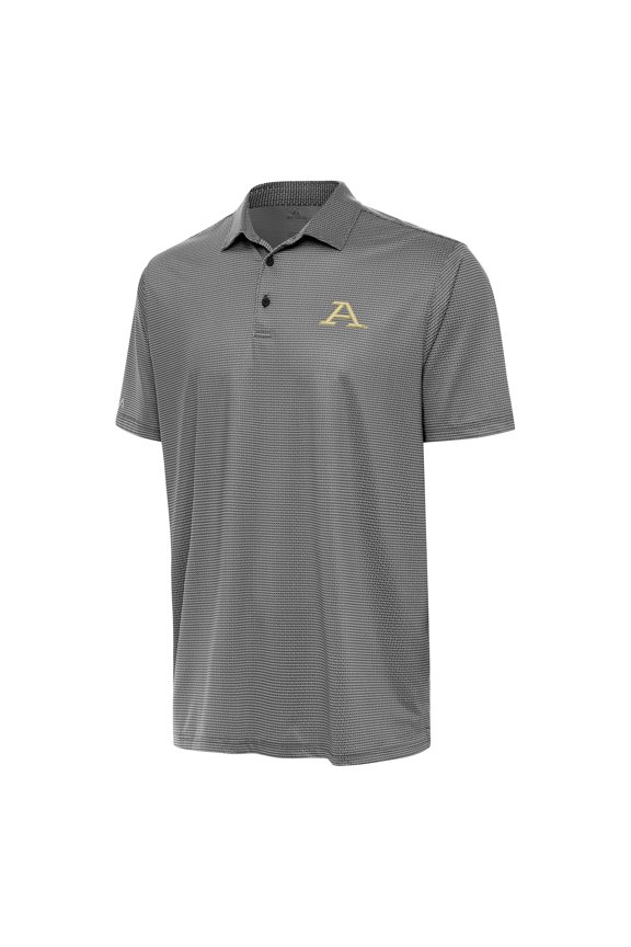 Men's Antigua Black/White Akron Zips Rings Polo