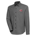 thumbnail image 1 of Men's Antigua  Black/White Cincinnati Reds Compression Long Sleeve Button-Down Shirt, 1 of 1