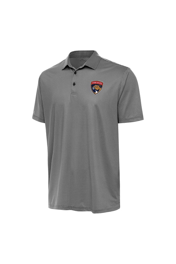 Men's Antigua Black/White Florida Panthers Rings Polo