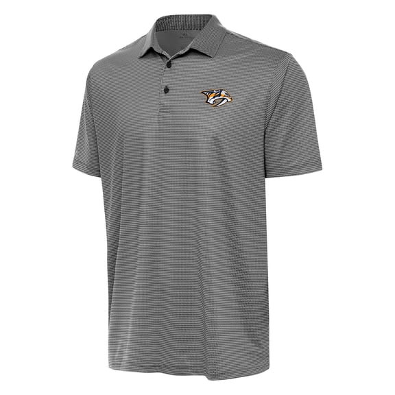 Men's Antigua Black/White Nashville Predators Rings Polo