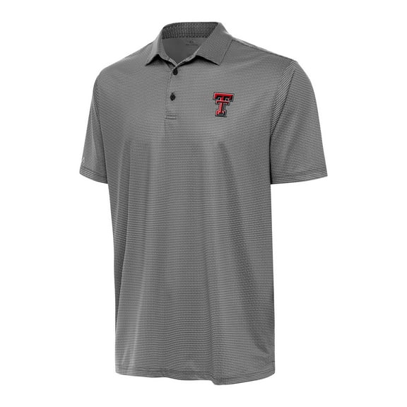 Men's Antigua Black/White Texas Tech Red Raiders Rings Polo