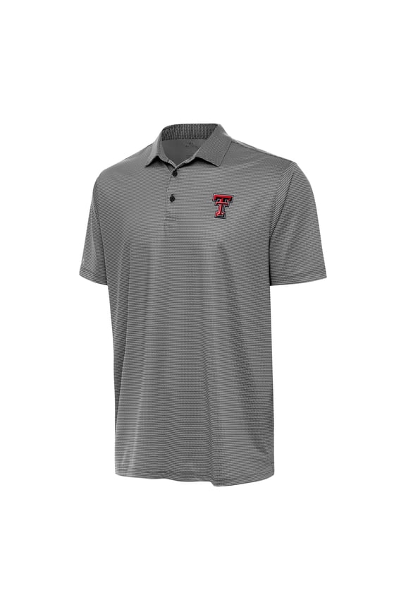 Men's Antigua Black/White Texas Tech Red Raiders Rings Polo