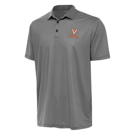 Men's Antigua Black/White Virginia Cavaliers Rings Polo