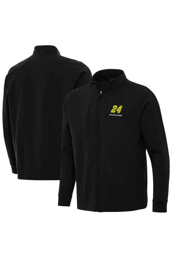 Men's-Antigua Black William Byron Regard Full-Zip Jacket