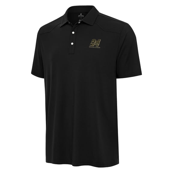 Men's Antigua Black William Byron Western Polo