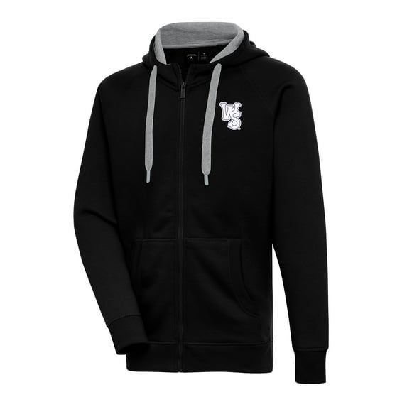 Men's Antigua Black Winston-Salem Dash Victory Full-Zip Hoodie