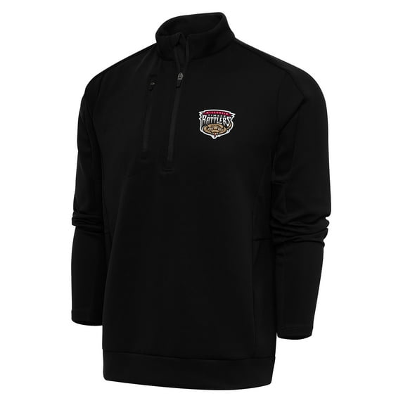 Men's Antigua Black Wisconsin Timber Rattlers Generation Quarter-Zip Pullover Top