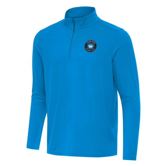 Men's Antigua Blue Charlotte FC Intent Quarter-Zip Jacket