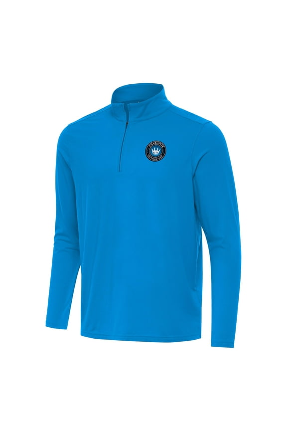 Men's Antigua Blue Charlotte FC Intent Quarter-Zip Jacket