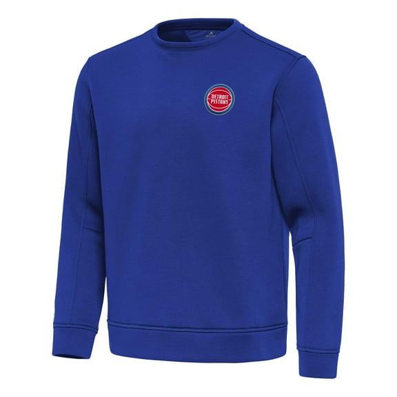 Men's Antigua Blue Detroit Pistons Relevant Pullover Sweatshirt