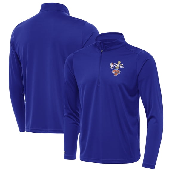 Men's Antigua Blue New York Knicks 2026 NBA Finals Tribute Quarter-Zip Pullover