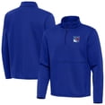 thumbnail image 1 of Men's Antigua Blue New York Rangers Twist Quarter-Zip Pullover Jacket, 1 of 3