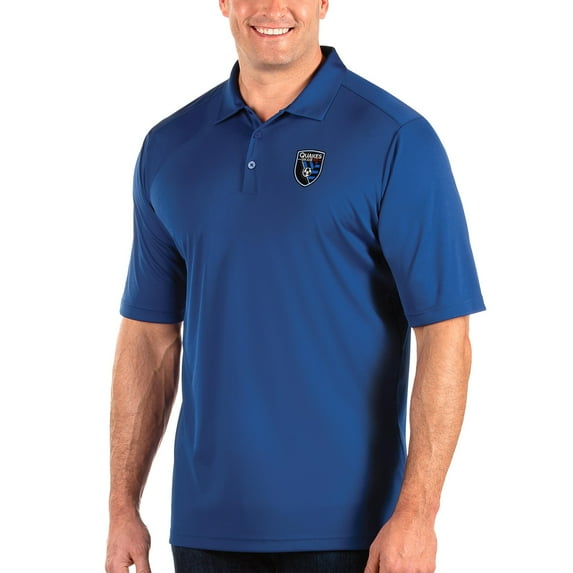 Men's Antigua Blue San Jose Earthquakes Big & Tall Tribute Polo
