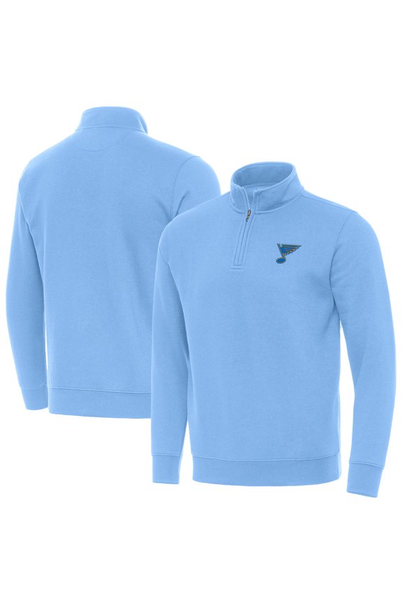 Men's Antigua Blue St. Louis Blues Victory Quarter-Zip Pullover Top