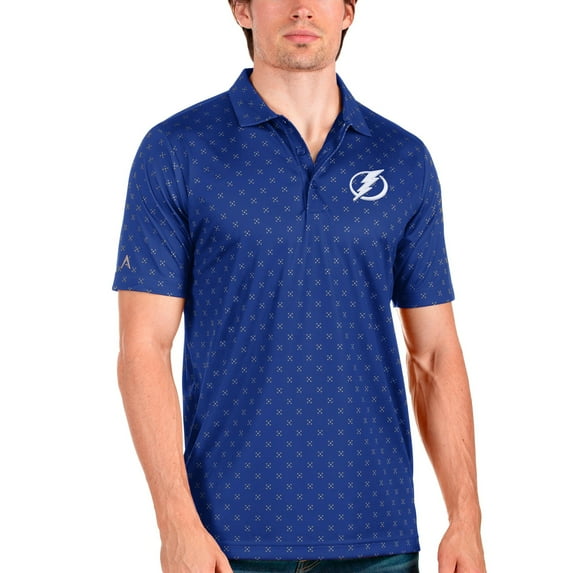 Men's Antigua Blue Tampa Bay Lightning Spark Polo
