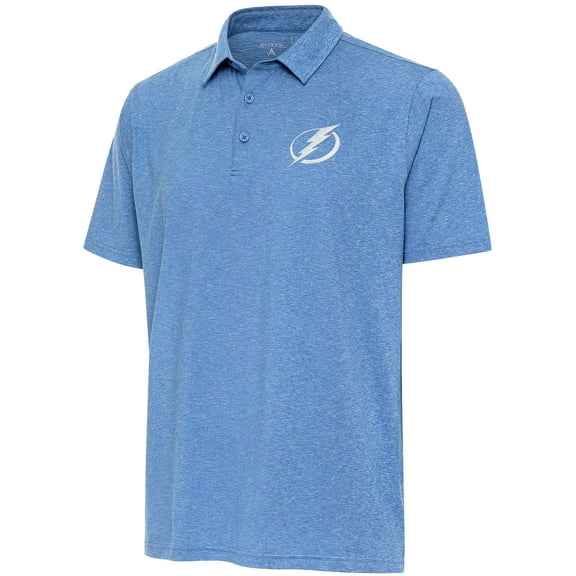 Men's Antigua Blue Tampa Bay Lightning White Logo Par 3 Polo