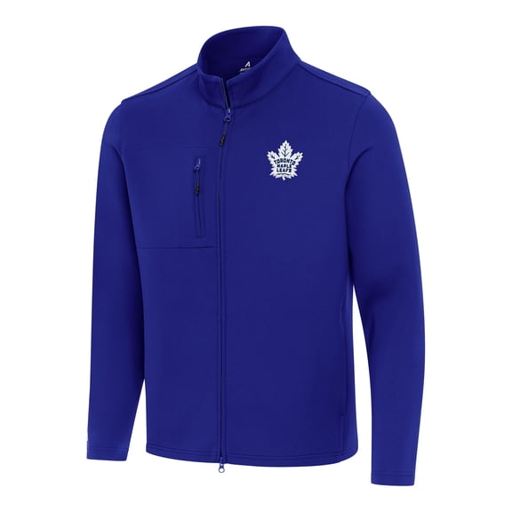 Men's Antigua Blue Toronto Maple Leafs Objection Double-Peached Full-Zip Jacket