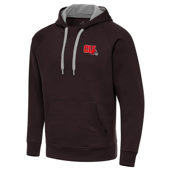 Men's Antigua Brown Cleveland Browns Victory Pullover Hoodie