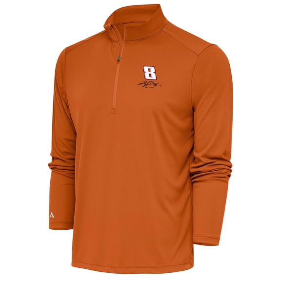 Men's Antigua Burnt Orange Kyle Busch Tribute Quarter-Zip Pullover Top
