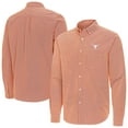 thumbnail image 1 of Men's Antigua Burnt Orange Texas Longhorns Porter Woven Tri-Blend Long Sleeve Button-Down Shirt, 1 of 3