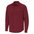 thumbnail image 1 of Men's Antigua Cardinal Miami Heat Exposure Woven Long Sleeve Button-Up Shirt, 1 of 1