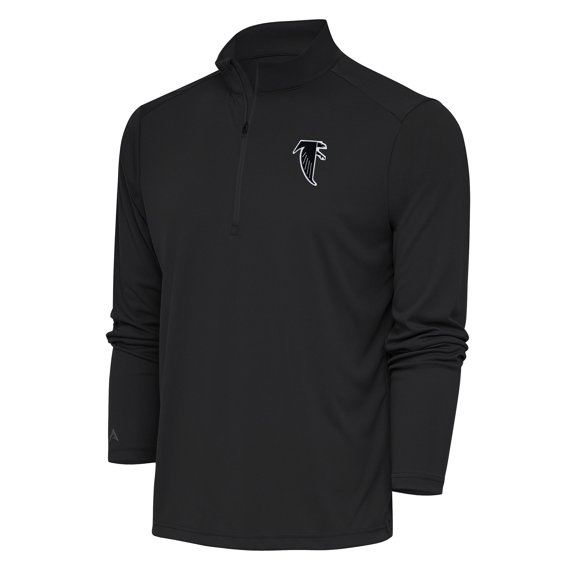 Men's Antigua Charcoal Atlanta Falcons Team Logo Throwback Tribute Quarter-Zip Pullover Top