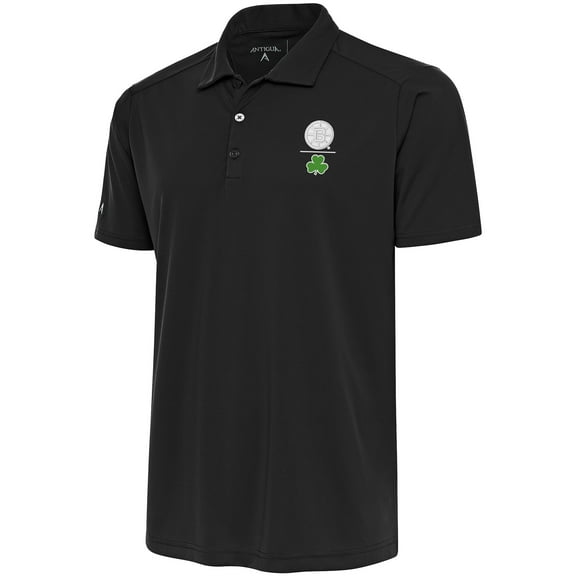 Men's Antigua  Charcoal Boston Bruins Shamrock Tribute Polo