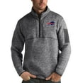 thumbnail image 1 of Men's Antigua Charcoal Buffalo Bills Fortune Quarter-Zip Pullover Jacket, 1 of 1