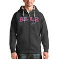 thumbnail image 1 of Men's Antigua Charcoal Buffalo Bills Wordmark Victory Full-Zip Hoodie, 1 of 1