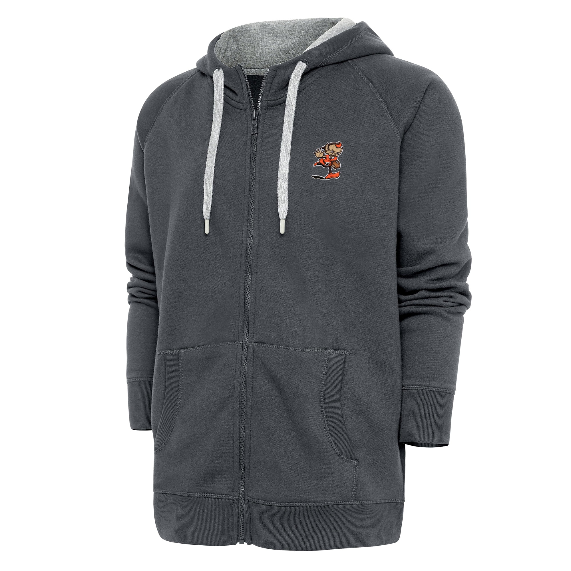 Men's Antigua Charcoal Cleveland Browns Team Logo Victory Full-Zip
