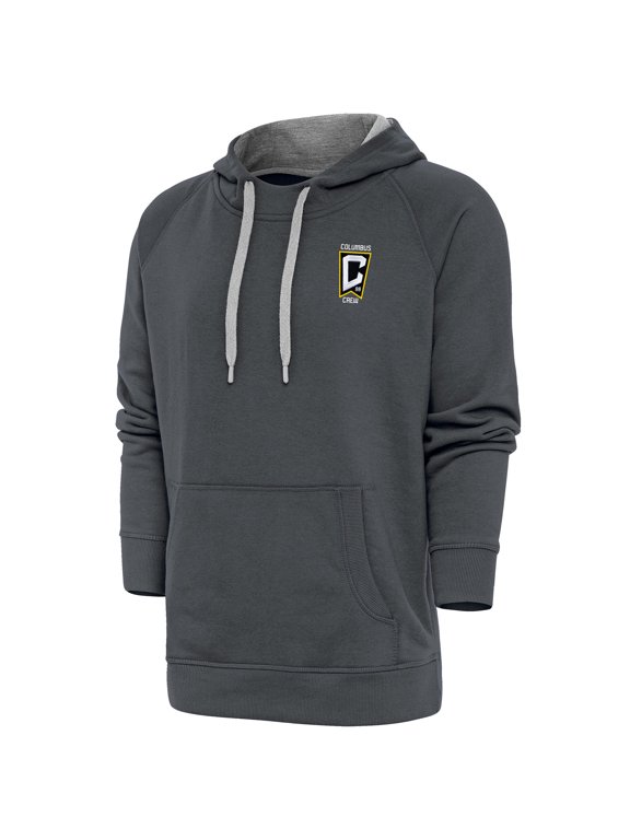 Men's Antigua Charcoal Columbus Crew Logo Victory Pullover Hoodie