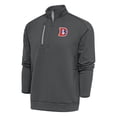 thumbnail image 1 of Men's Antigua Charcoal Denver Broncos Team Logo Throwback Generation Quarter-Zip Pullover Top, 1 of 1