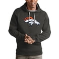 thumbnail image 1 of Men's Antigua Charcoal Denver Broncos Victory Pullover Hoodie, 1 of 1