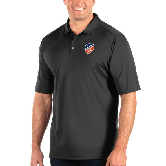 Men's Antigua Charcoal FC Cincinnati Big & Tall Tribute Polo
