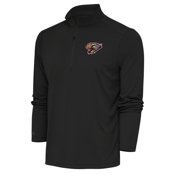 Men's Antigua Charcoal Fresno Grizzlies Tribute Quarter-Zip Pullover Top