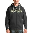 thumbnail image 1 of Men's Antigua Charcoal Green Bay Packers Wordmark Victory Full-Zip Hoodie, 1 of 1